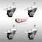 Service Caster 3.5 Inch SS Thermoplastic Rubber 1/2 Inch Stem Caster Set Total Lock Brake SCC SCC-SSTSTTL20S3514-TPRB-M1215-4 - alternate 2